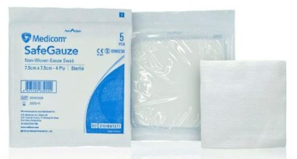 “Medicom” 3″棉質消毒Y型紗布 (4層), 2片x50包/袋 Medicom 產品