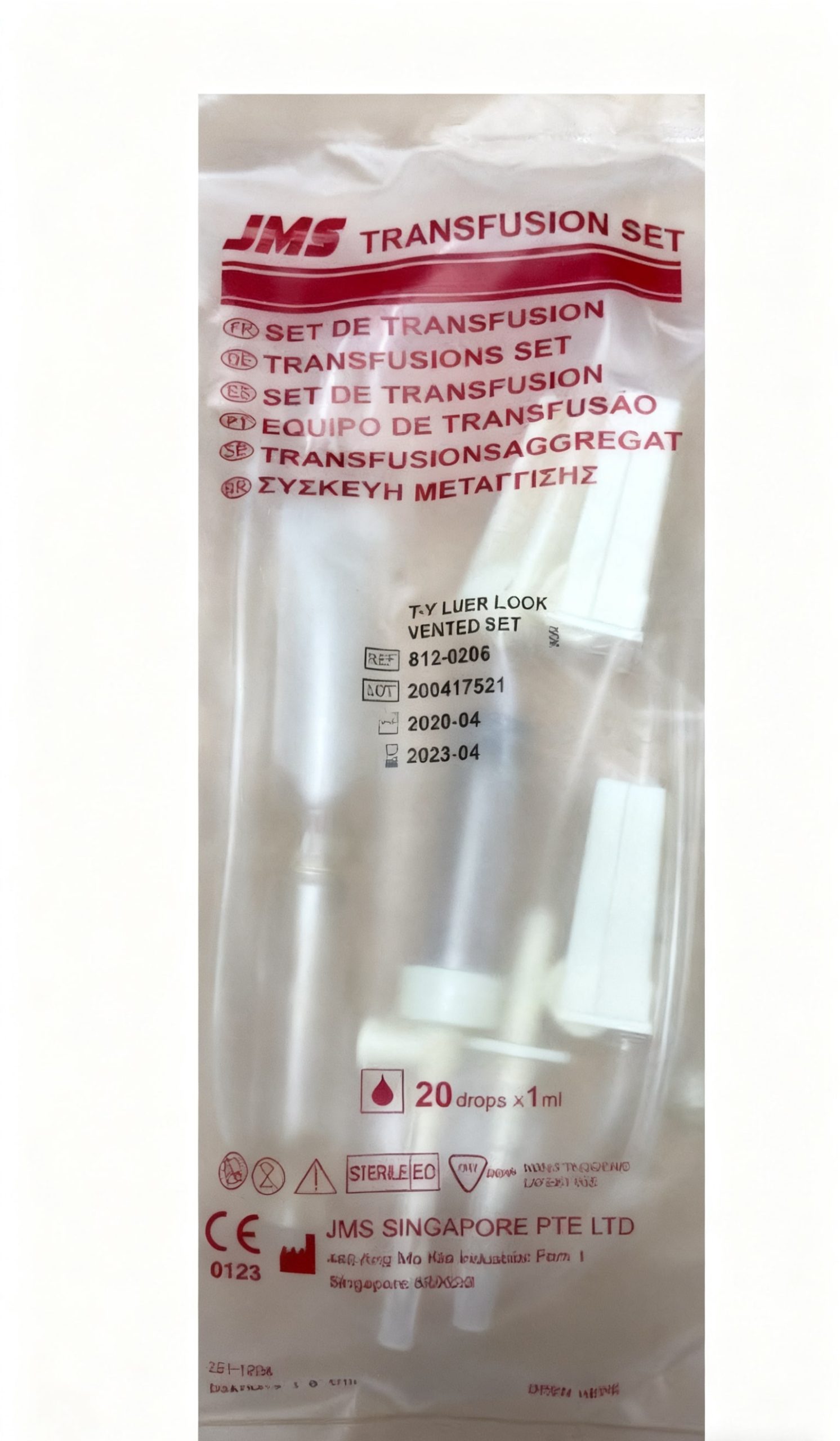812-0206 3 JMS – Transfusion Set (Type Y with Airway, Luer Lock) 輸液器 JMS 產品
