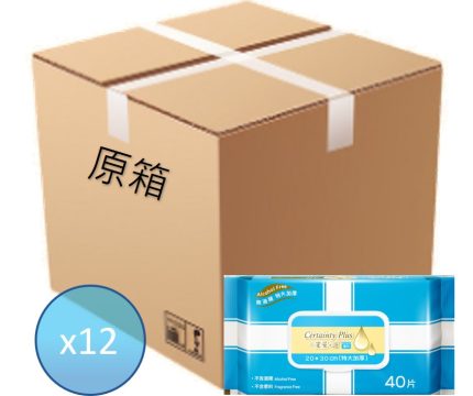 “一定妥” 濕紙巾 (特大加厚) 40片x 12包 Daily supplies