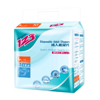 德寶123成人 紙尿片 (日用) 大瑪 L (45″ – 61″) 10片x 10包 Daily supplies