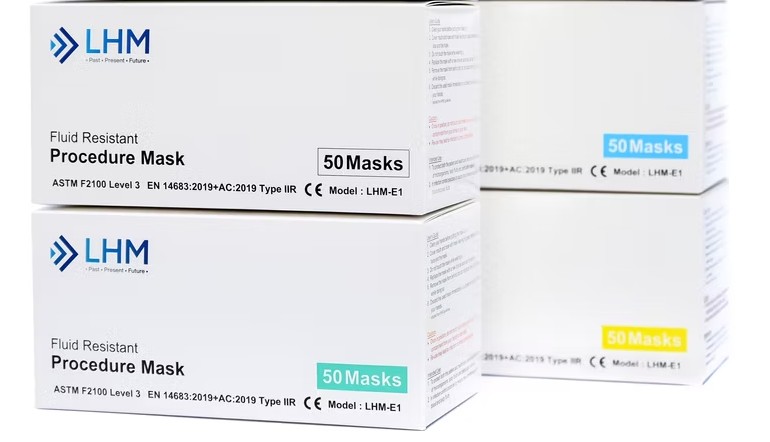 LHM 2 “LHM” Medical (ASTM Level 3) 醫用口罩 (50個/盒) (非獨立包裝) LHM產品